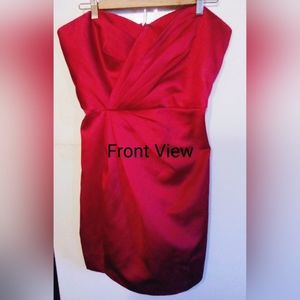 Strapless Red Formal Dress by David's Bridal